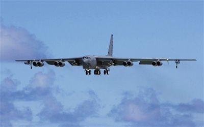 美軍B-52戰(zhàn)略轟炸機(jī)。其為韓三大核保護(hù)傘之一。