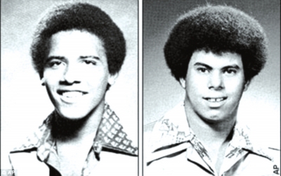 奧巴馬（左）與卡庫嘎瓦（右）高中紀念冊中的照片，當時他們非常要好。