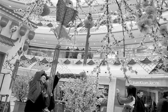 春節(jié)七天假，逛商場成了很多市民的度假方式