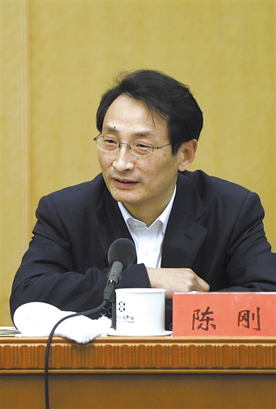 昨日，北京市人大代表、北京市副市長陳剛參與豐臺團小組討論。 新京報記者 浦峰 攝