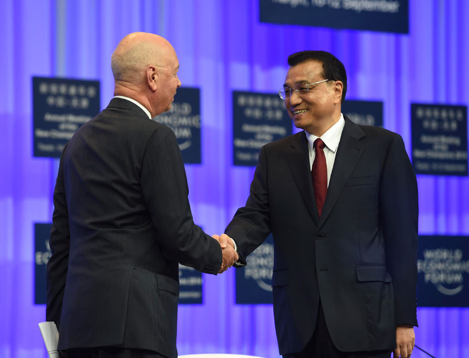 李克強總理出席夏季達沃斯論壇并發(fā)表開幕式致辭。