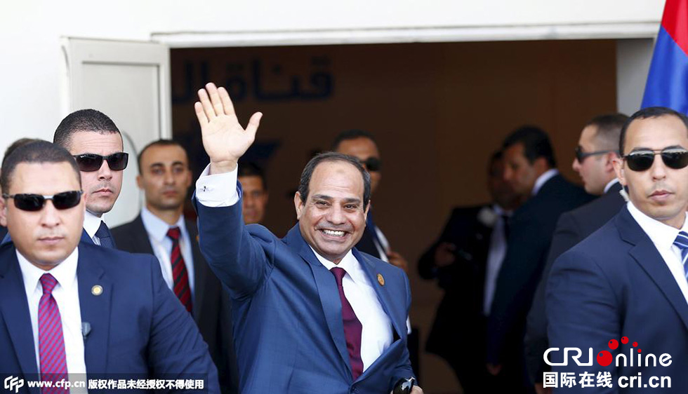 埃及為新蘇伊士運河的開通舉行盛大的慶祝儀式，埃及總統(tǒng)塞西出席。