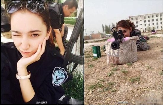 新疆反恐前線美女特警照片走紅網(wǎng)絡(圖)